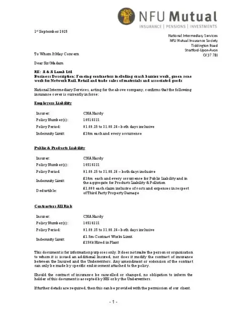 Insurance 2025-2026